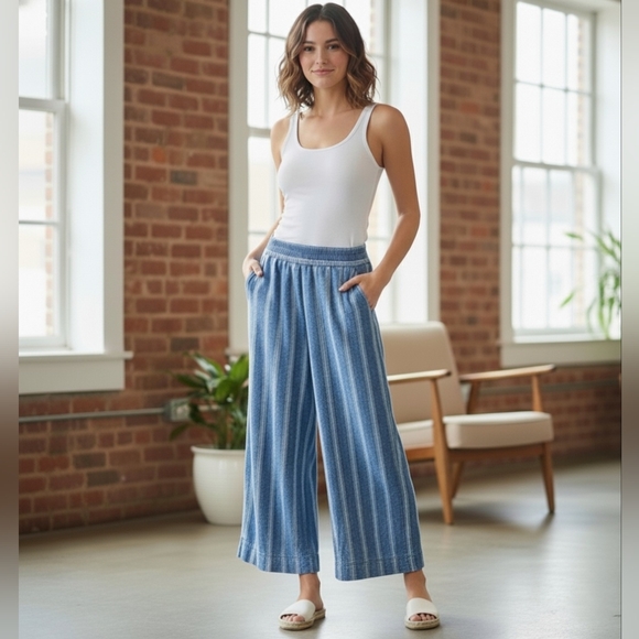 Old Navy Pants - Old Navy Blue and White Striped Pants